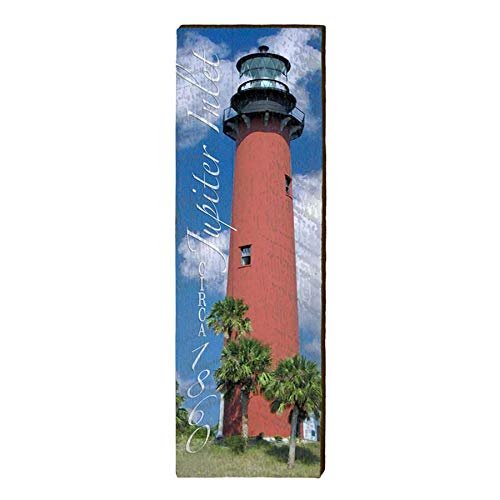 Jupiter Inlet Lighthouse Home Decor Art Print on Real Wood