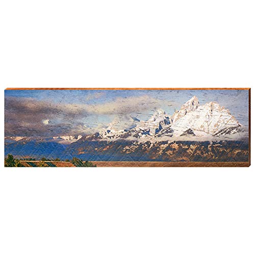 The Grand Tetons Home Decor Art Print on Real Wood