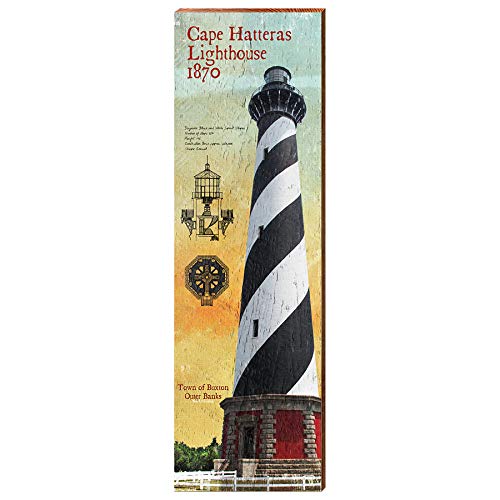 Cape Hatteras Lighthouse, North Carolina Wooden Sign | Wall Art Print on Real Wood | Outer Banks Coastal Nautical Beach House Home Decor