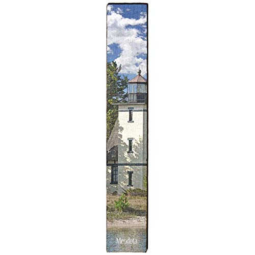 Mendota Bete Grise Lighthouse Home Decor Art Print on Real Wood