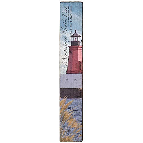 Menominee North Pier Lighthouse Home Decor Art Print on Real Wood
