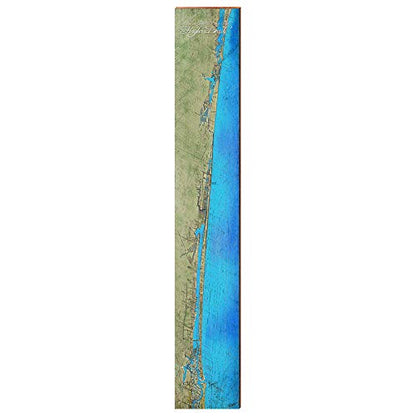 Flagler Beach Map Home Decor Art Print on Real Wood