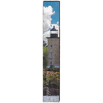 Copper Harbor Lighthouse Home Decor Art Print on Real Wood