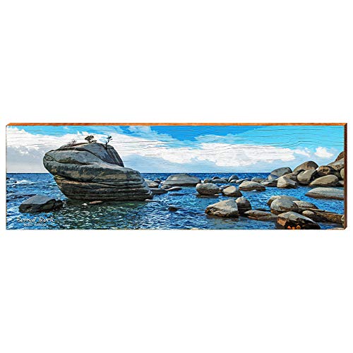 Bonsai Rock, Lake Tahoe Wooden Sign | Wall Art Print on Real Wood 