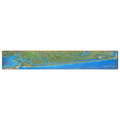 Sargent Beach Map Home Decor Art Print on Real Wood