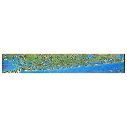 Sargent Beach Map Home Decor Art Print on Real Wood