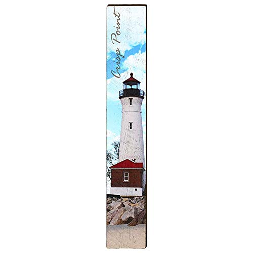 Crisp Point Lighthouse Home Decor Art Print on Real Wood