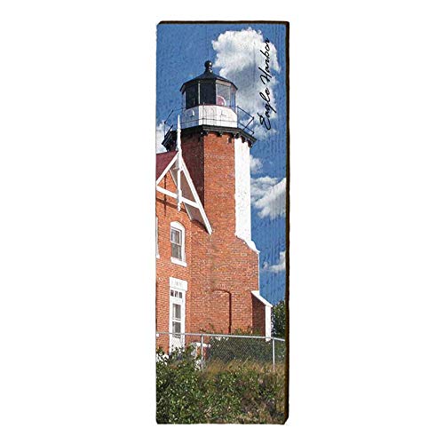 Eagle Harbor Lighthouse Home Decor Art Print on Real Wood