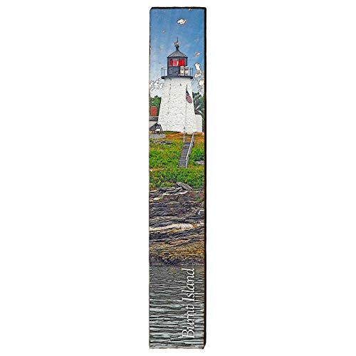 Burnt Island Lighthouse Home Decor Art Print on Real Wood