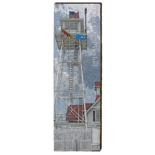 Ocean City Lifesaving Station Home Decor Art Print on Real Wood