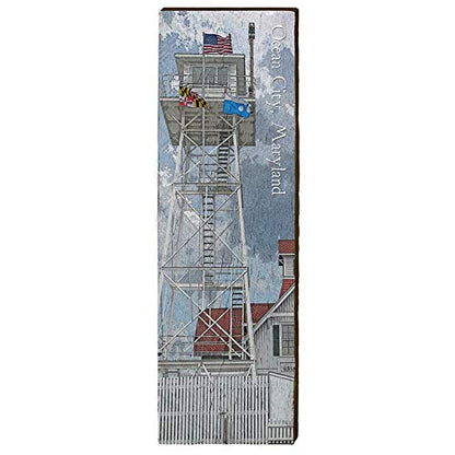 Ocean City Lifesaving Station Home Decor Art Print on Real Wood