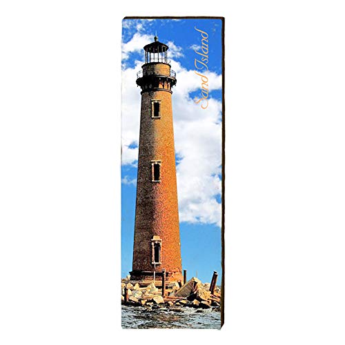 Sand Island Lighthouse Home Decor Art Print on Real Wood