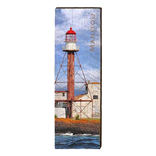 Manitou Lighthouse Home Decor Art Print on Real Wood