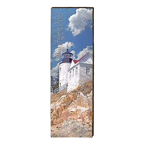 Bass Harbor Head Lighthouse, Maine Wooden Sign | Wall Art Print on Real Wood 