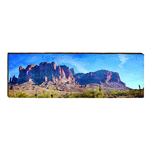 Superstition Mountains, Arizona Landscape Home Decor Art Print on Real Wood