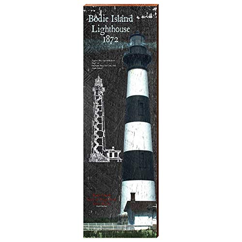 Bodie Island Night Study Lighthouse Home Decor Art Print on Real Wood