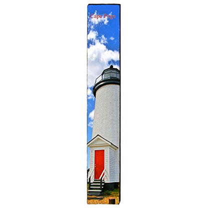 Cape Poge Lighthouse Home Decor Art Print on Real Wood