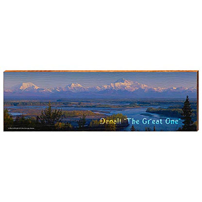 Denali The Great One Alaska Home Decor Art Print on Real Wood