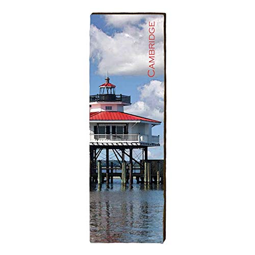 Choptank River Lighthouse, Cambridge, Massachusetts Wooden Sign | Wall Art Print on Real Wood 