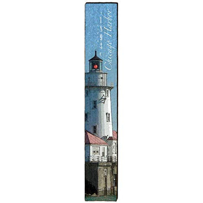 Chicago Harbor Lighthouse Home Decor Art Print on Real Wood