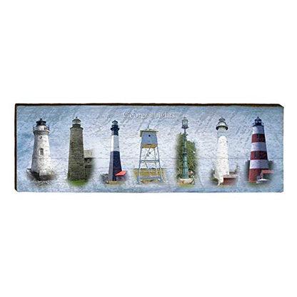 Georgia Lighthouses Home Decor Art Print on Real Wood