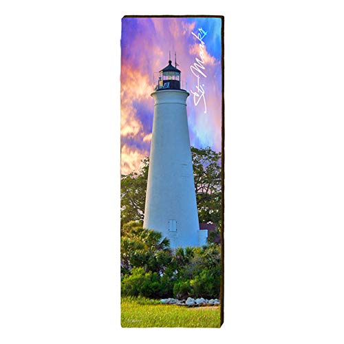 St. Marks Lighthouse Home Decor Art Print on Real Wood