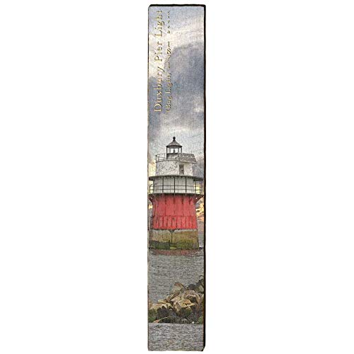 Duxbury Pier Lighthouse, Massachusetts Wooden Sign | Wall Art Print on Real Wood | Bug Light Plymouth Harbor Coastal Beach Home Decor