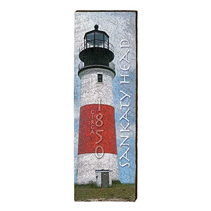 Sankaty Head Lighthouse Home Decor Art Print on Real Wood