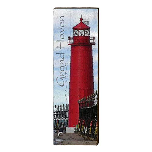 Grand Haven Lighthouse Home Decor Art Print on Real Wood
