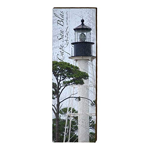 Cape San Blas, Florida Lighthouse Wooden Sign | Wall Art Print on Real Wood 