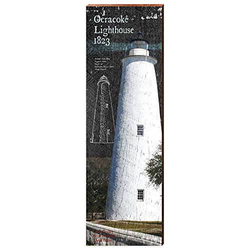 Ocracoke Lighthouse, North Carolina Wooden Sign | Wall Art Print on Real Wood