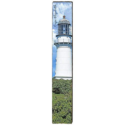 Cape Elizabeth Lighthouse Home Decor Art Print on Real Wood