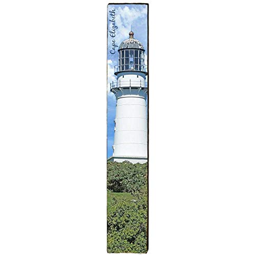 Cape Elizabeth Lighthouse Home Decor Art Print on Real Wood