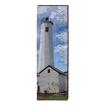 Egmont Key Lighthouse Home Decor Art Print on Real Wood