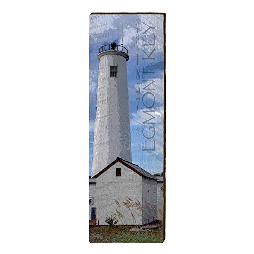 Egmont Key Lighthouse Home Decor Art Print on Real Wood