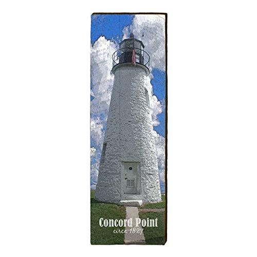 Concord Point, Maryland Lighthouse Wooden Sign | Wall Art Print on Real Wood 