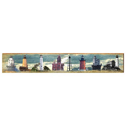 Delaware Lighthouses Home Decor Art Print on Real Wood