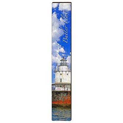 Butler Flat Lighthouse Home Decor Art Print on Real Wood