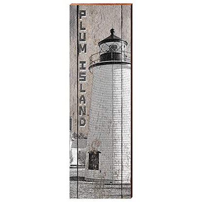 Plum Island Lighthouse Home Decor Art Print on Real Wood