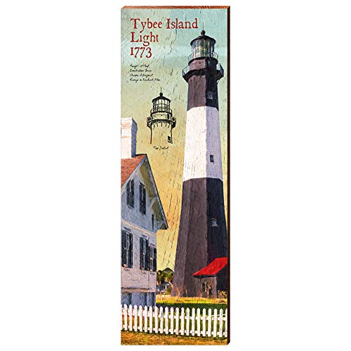 Tybee Island Lighthouse Home Decor Art Print on Real Wood