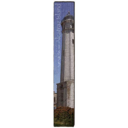 Alcatraz Island Lighthouse Home Decor Art Print on Real Wood