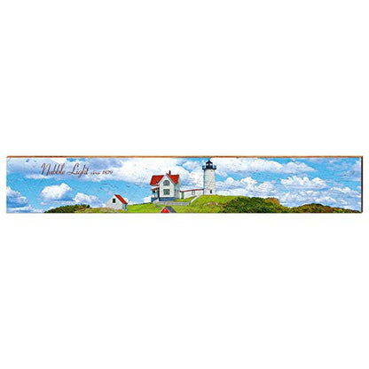 Nubble Lighthouse Home Decor Art Print on Real Wood