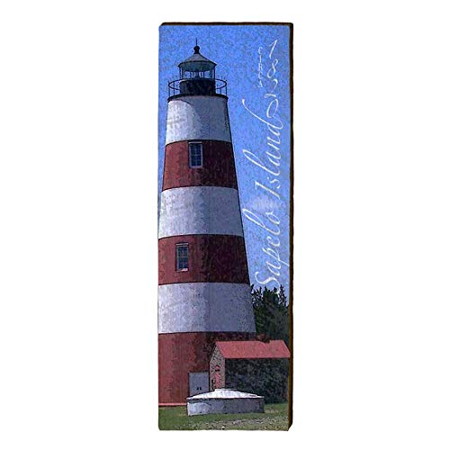 Sapelo Island Lighthouse Home Decor Art Print on Real Wood