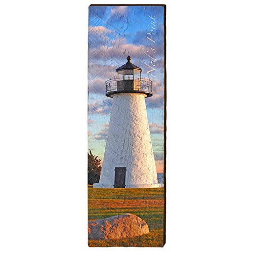 Ned's Point Lighthouse Home Decor Art Print on Real Wood