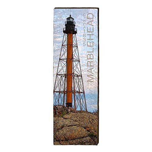 Marblehead Lighthouse Home Decor Art Print on Real Wood