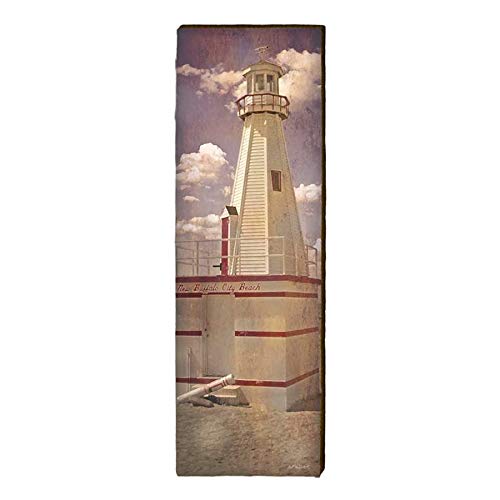 New Buffalo Lighthouse Home Decor Art Print on Real Wood