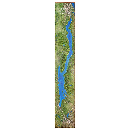 Lake George Map Home Decor Art Print on Real Wood