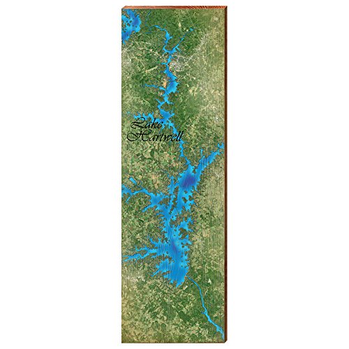 Lake Hartwell Map Home Decor Art Print on Real Wood