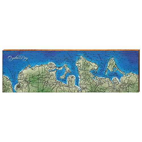 Oyster Bay Map Home Decor Art Print on Real Wood