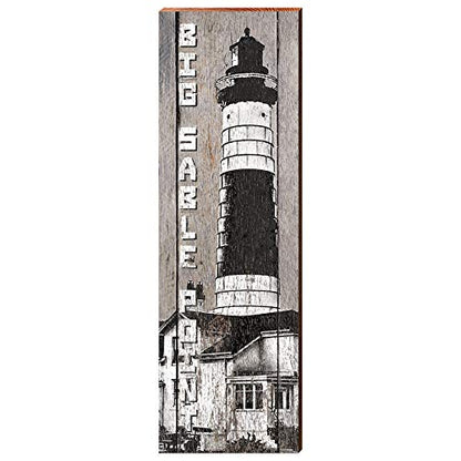 Big Sable Point Lighthouse, Michigan Wooden Sign | Wall Art Print on Real Wood 